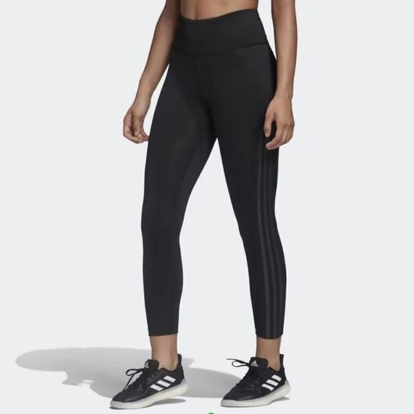 ADIDAS X UNIVERSAL STANDARD 3-STRIPES 7/8 TIGHTS BLACK - Picture 1 of 9